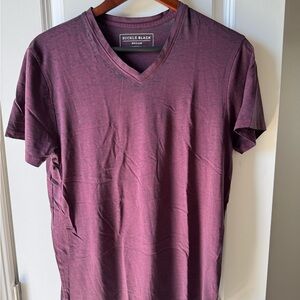 Buckle Black V-Neck Tee - Deep Purple